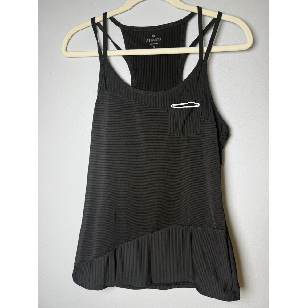 Athleta Black Ribbed Double-Strap Tank